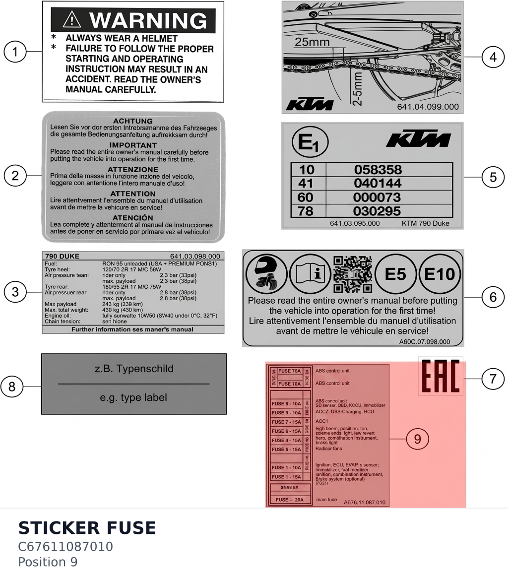 Diagram preview: STICKER FUSE (C67611087010)