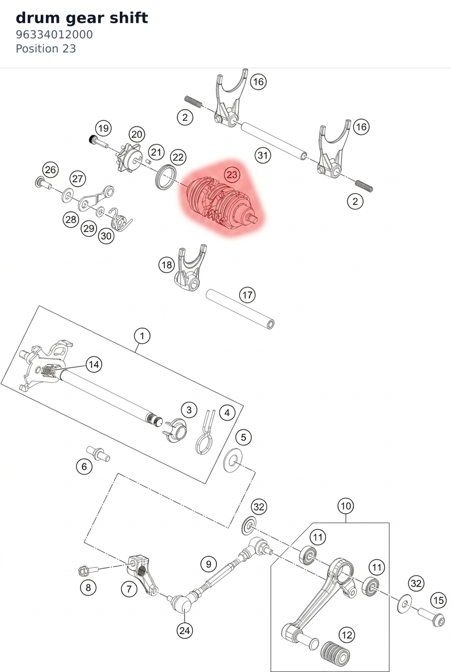 Diagram preview: drum gear shift (96334012000)