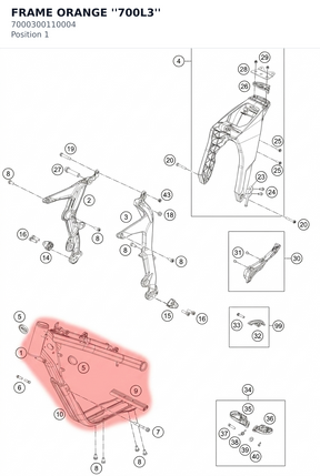 Diagram preview: FRAME ORANGE ''700L3'' (7000300110004)