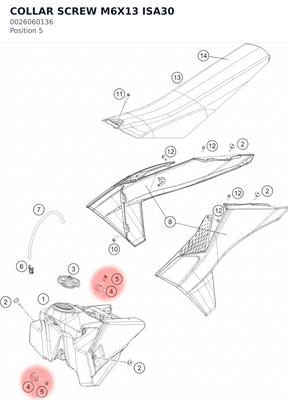 Diagram preview: COLLAR SCREW M6X13 ISA30 (0026060136)