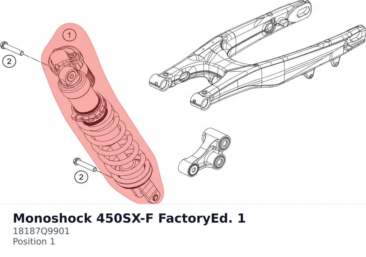 Diagram preview: Monoshock 450SX-F FactoryEd. 1 (18187Q9901)