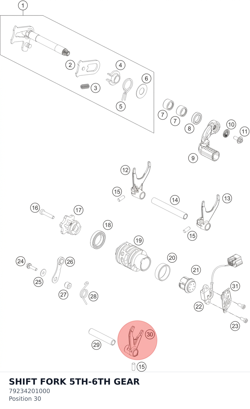 Diagram preview: SHIFT FORK 5TH-6TH GEAR (79234201000)