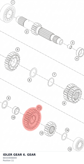 Diagram preview: IDLER GEAR 6. GEAR (60333006000)