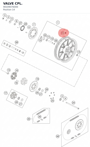 Diagram preview: VALVE CPL. (90109076000)