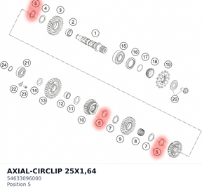 Diagram preview: AXIAL-CIRCLIP 25X1,64 (54633096000)