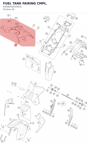 Diagram preview: FUEL TANK FAIRING CMPL. (61908030033KCA)