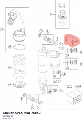 Diagram preview: Sticker APEX PRO 75x40 (52000262)
