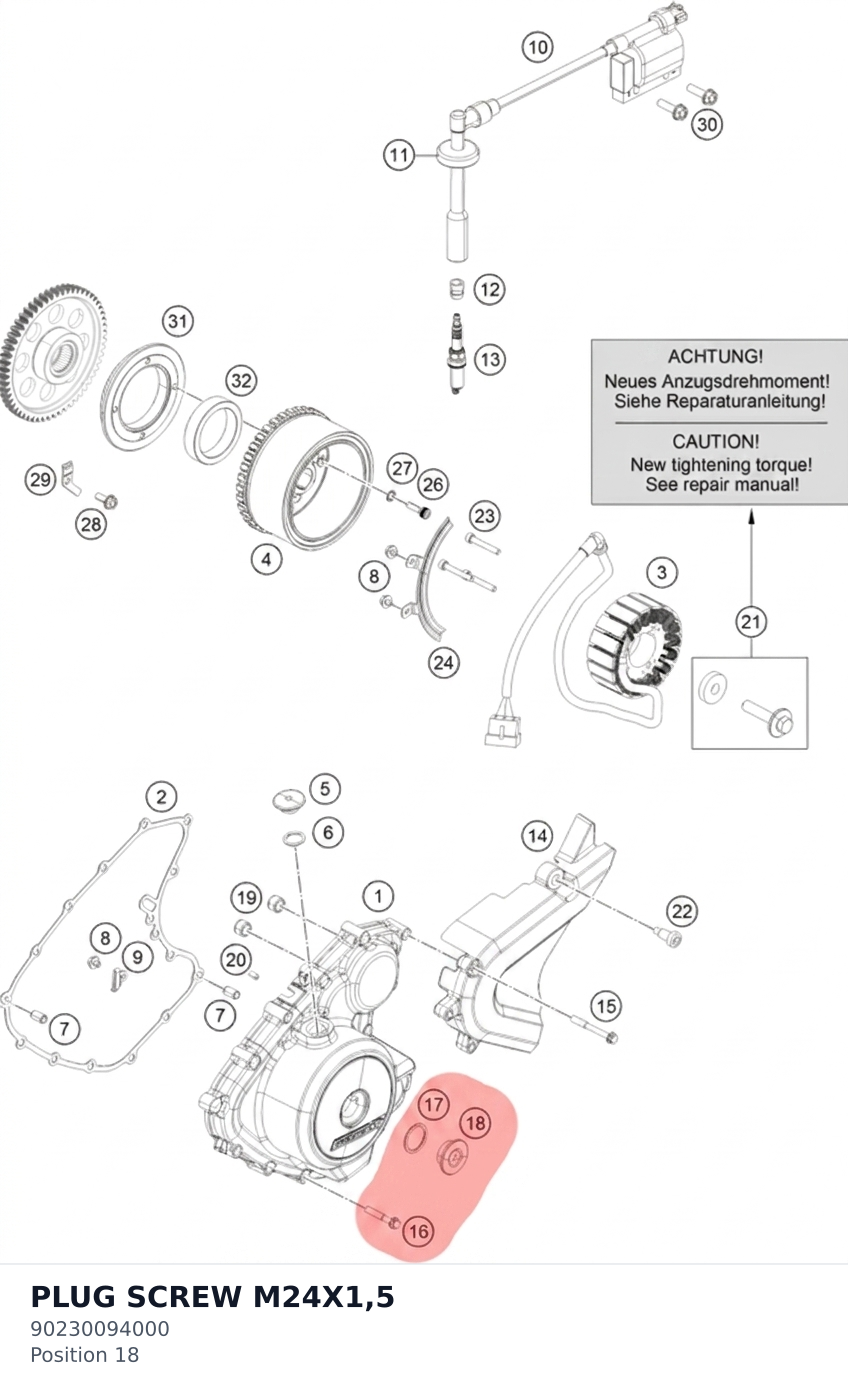 Diagram preview: PLUG SCREW M24X1,5 (90230094000)