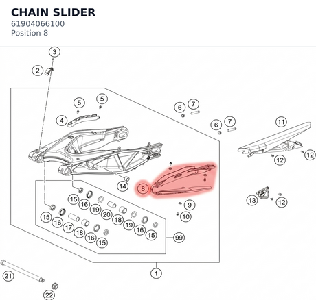 Diagram preview: CHAIN SLIDER (61904066100)