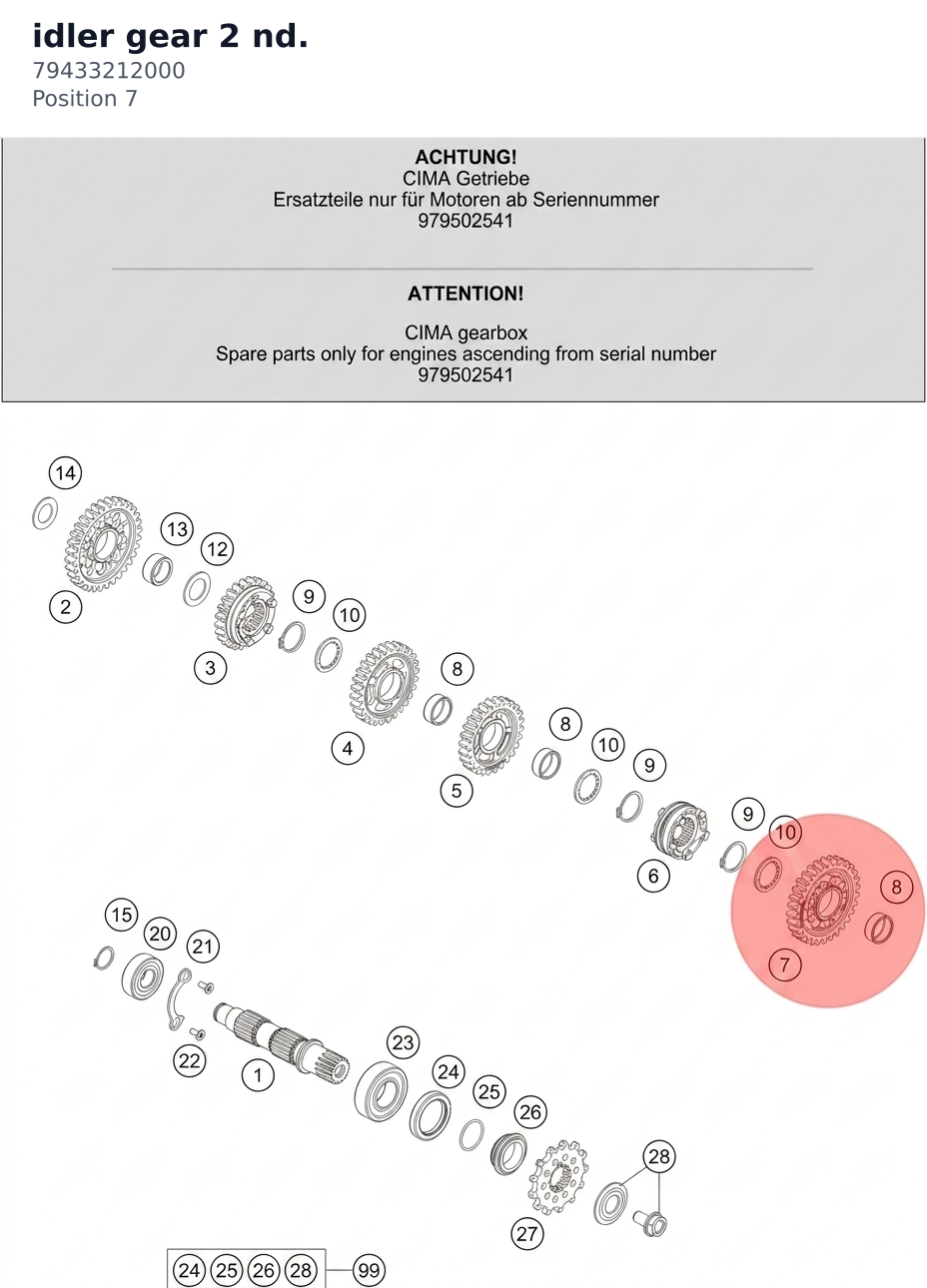 Diagram preview: idler gear 2 nd. (79433212000)
