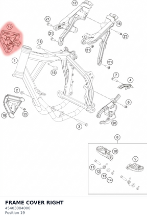 Diagram preview: FRAME COVER RIGHT (45403084000)