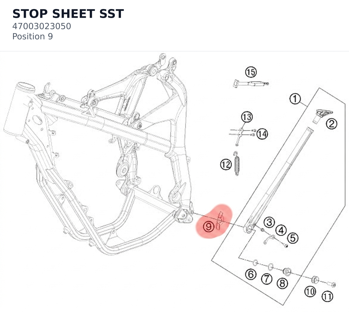 Diagram preview: STOP SHEET SST (47003023050)
