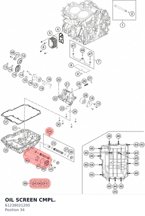 Diagram preview: OIL SCREEN CMPL. (61238021200)