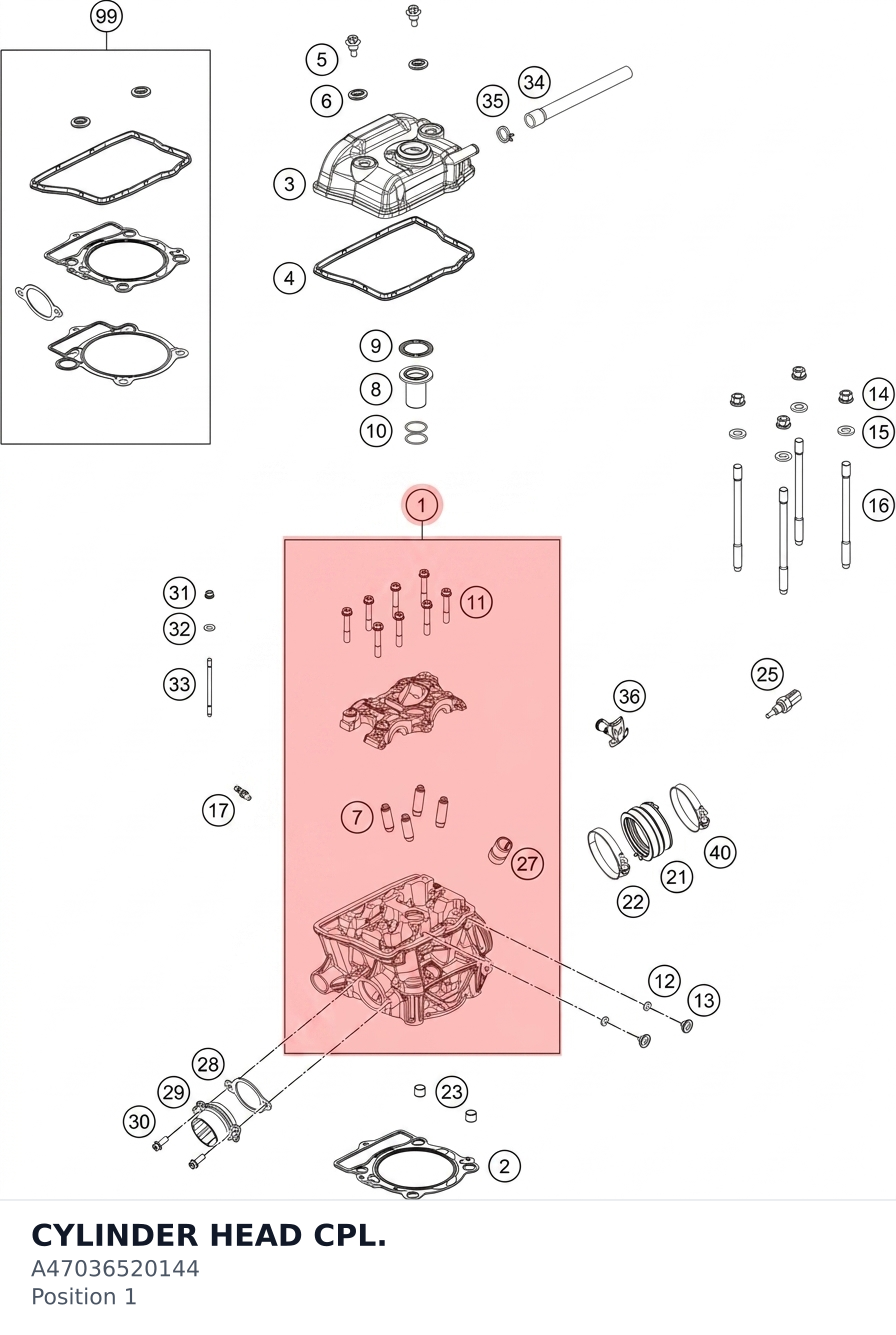 Diagram preview: CYLINDER HEAD CPL. (A47036520144)