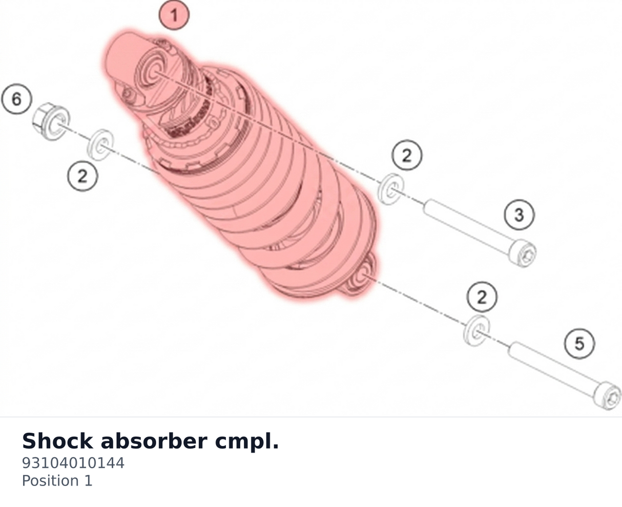 Diagram preview: Shock absorber cmpl. (93104010144)