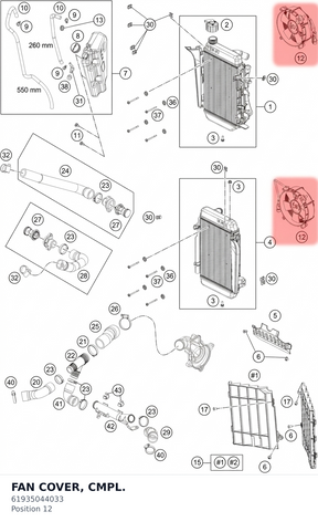 Diagram preview: FAN COVER, CMPL. (61935044033)
