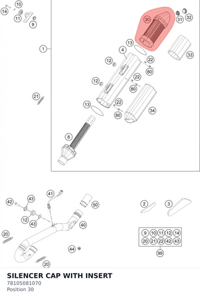 Diagram preview: SILENCER CAP WITH INSERT (78105081070)