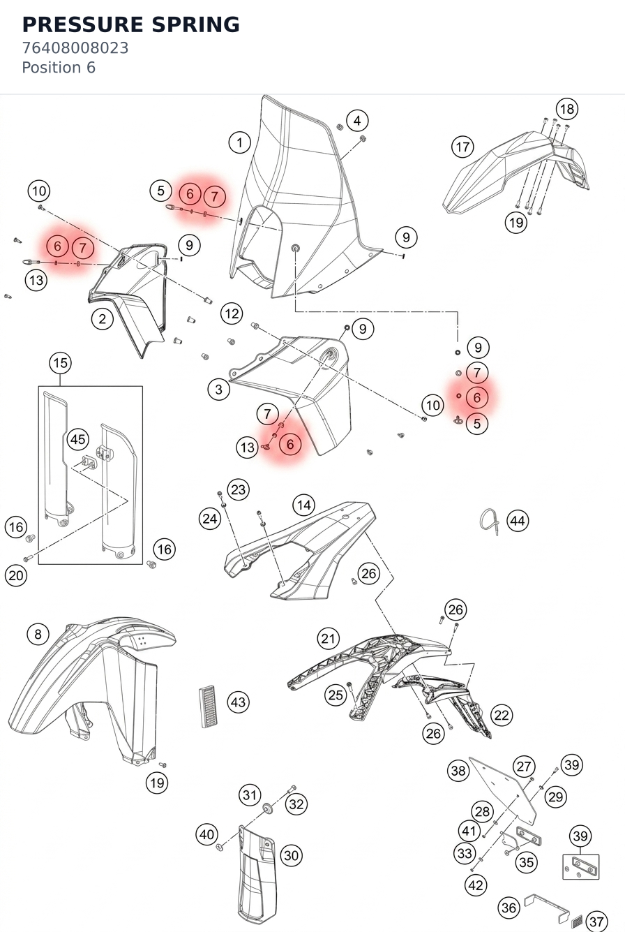 Diagram preview: PRESSURE SPRING (76408008023)