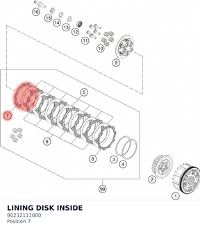 Diagram preview: LINING DISK INSIDE (90232111000)