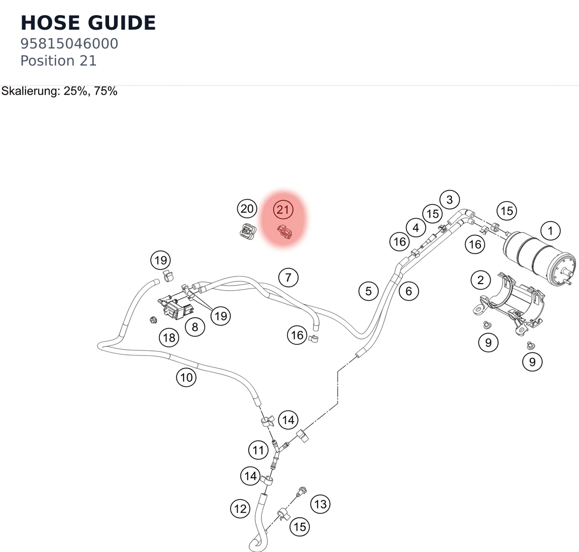 Diagram preview: HOSE GUIDE (95815046000)