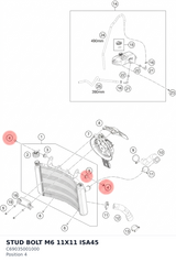 Diagram preview: STUD BOLT M6 11X11 ISA45 (C69035001000)