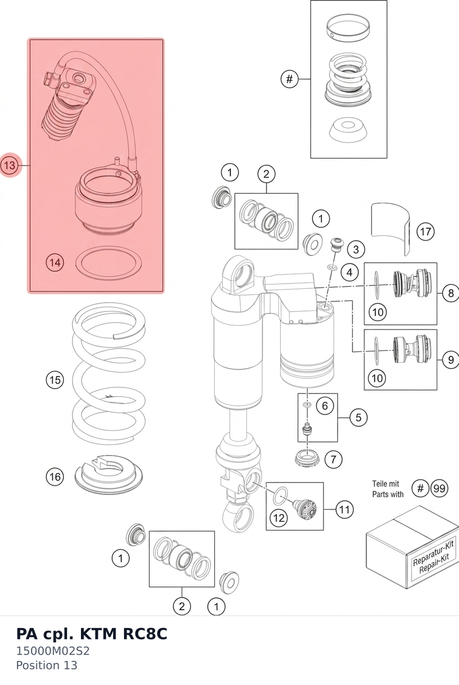 Diagram preview: PA cpl. KTM RC8C (15000M02S2)