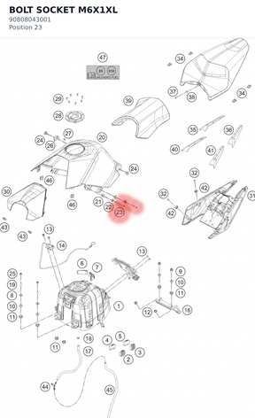 Diagram preview: BOLT SOCKET M6X1XL (90808043001)