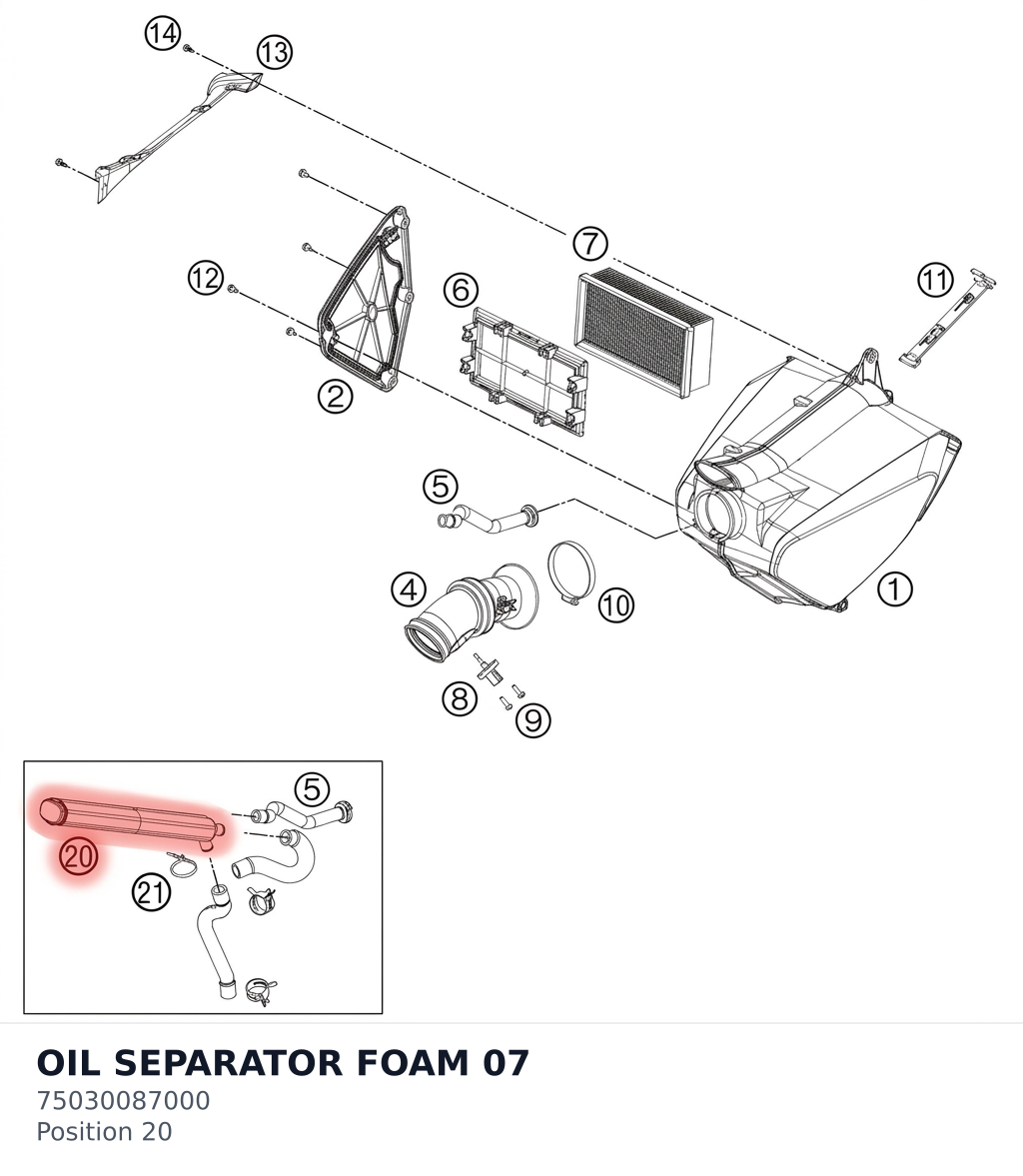 Diagram preview: OIL SEPARATOR FOAM 07 (75030087000)