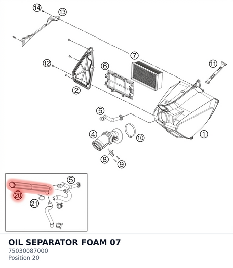Diagram preview: OIL SEPARATOR FOAM 07 (75030087000)