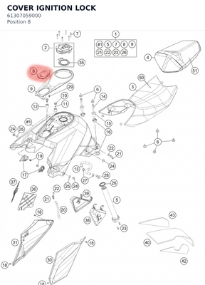 Diagram preview: COVER IGNITION LOCK (61307059000)