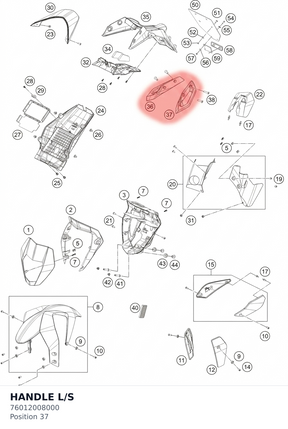 Diagram preview: HANDLE L/S (76012008000)