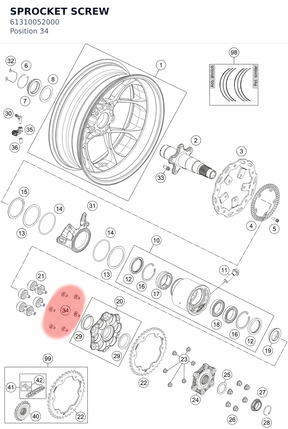 Diagram preview: SPROCKET SCREW (61310052000)