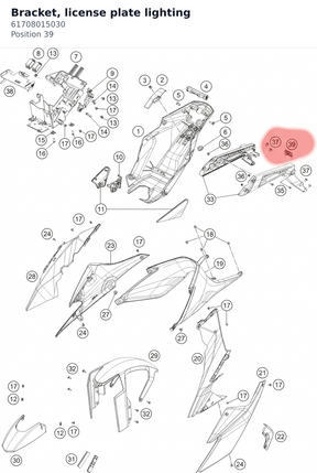 Diagram preview: Bracket, license plate lighting (61708015030)