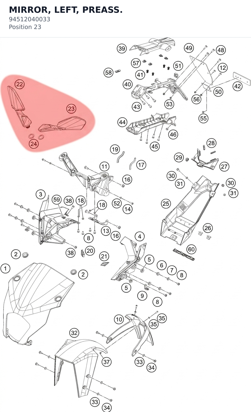 Diagram preview: MIRROR, LEFT, PREASS. (94512040033)