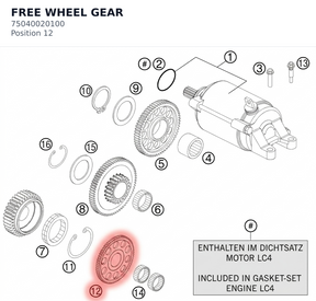 Diagram preview: FREE WHEEL GEAR (75040020100)
