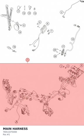 Diagram preview: MAIN HARNESS (76911075000)