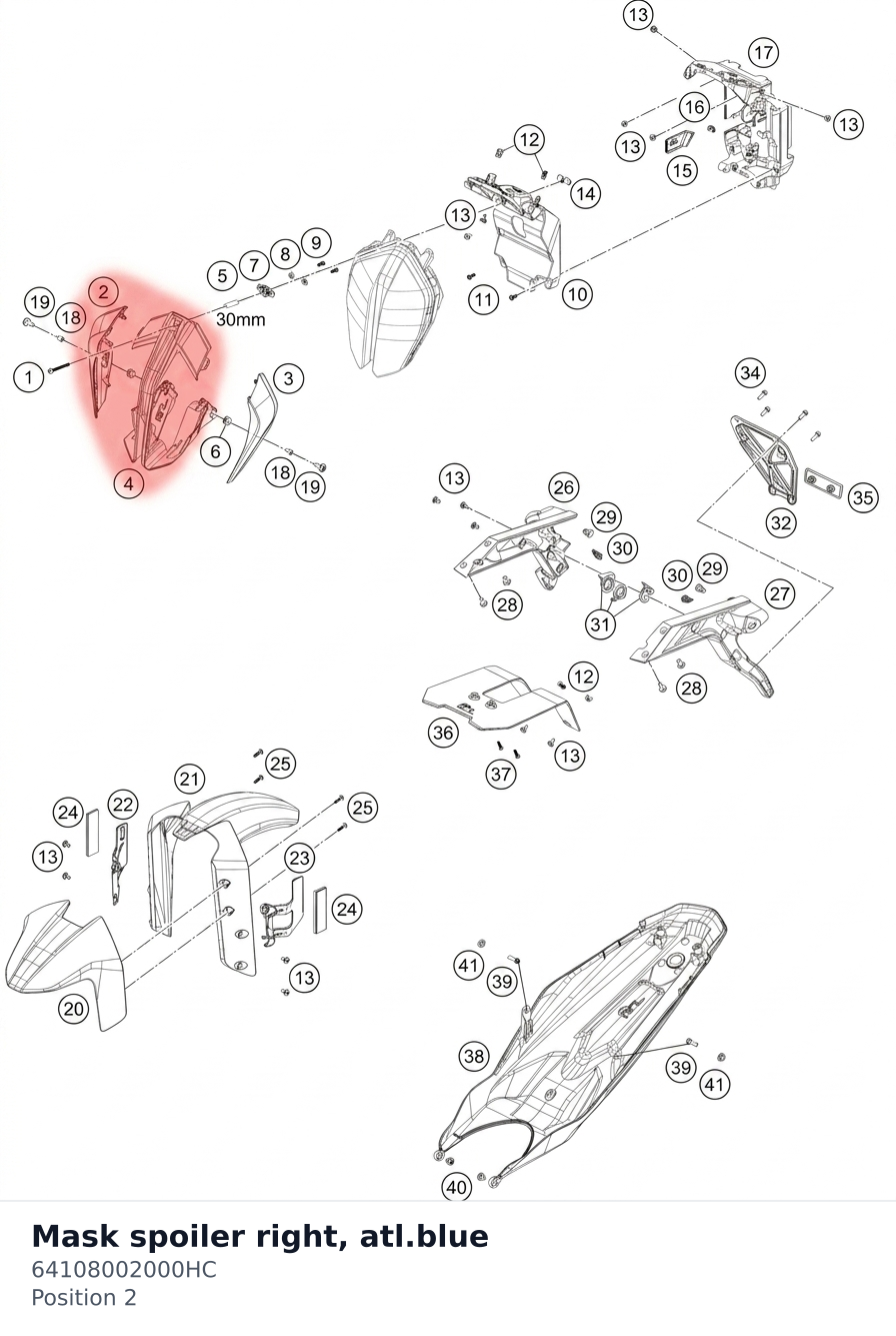 Diagram preview: Mask spoiler right, atl.blue (64108002000HC)