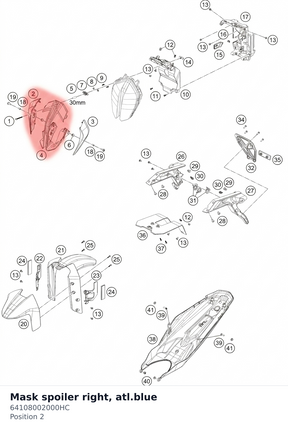 Diagram preview: Mask spoiler right, atl.blue (64108002000HC)