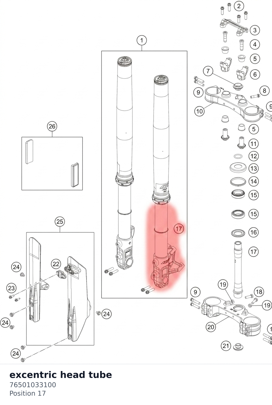 Diagram preview: excentric head tube (76501033100)