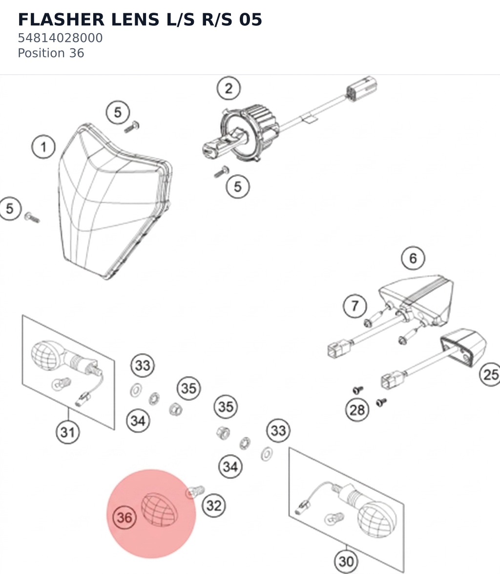 Diagram preview: FLASHER LENS L/S R/S 05 (54814028000)