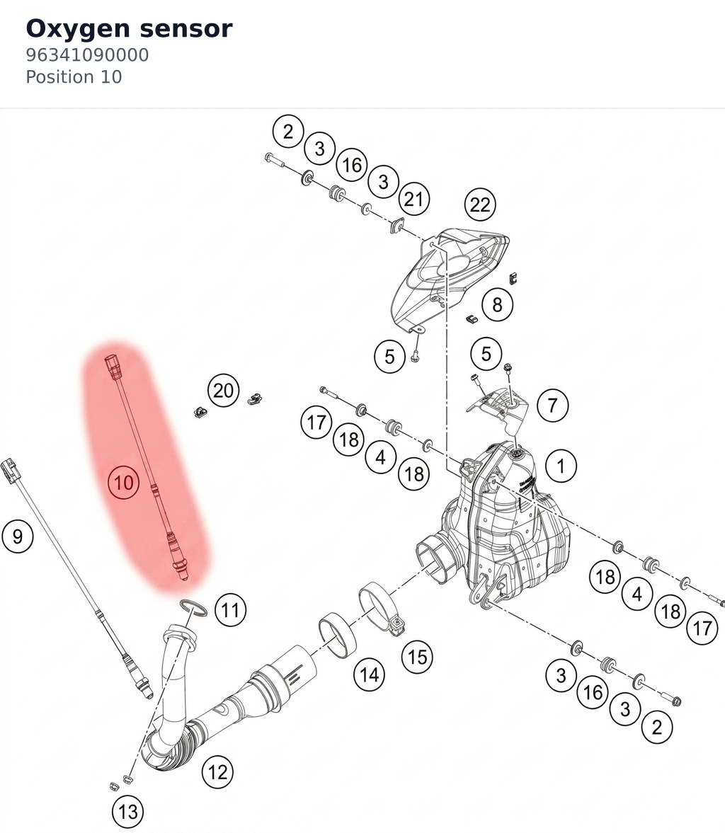 Diagram preview: Oxygen sensor (96341090000)