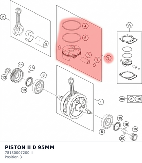 Diagram preview: PISTON II D 95MM (78130007200 II)