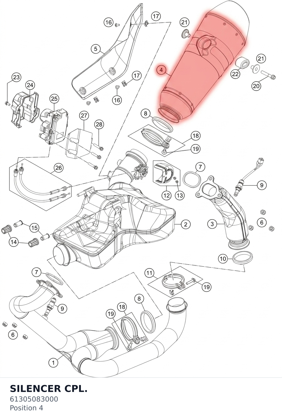 Diagram preview: SILENCER CPL. (61305083000)