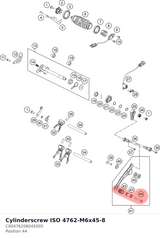 Diagram preview: Cylinderscrew ISO 4762-M6x45-8 (C0047620604500S)