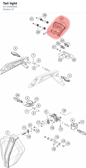 Diagram preview: Tail light (61714040000)