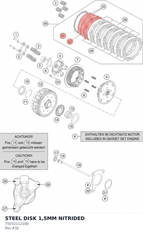 Diagram preview: STEEL DISK 1,5MM NITRIDED (75032112100)