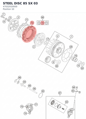 Diagram preview: STEEL DISC 85 SX            03 (47032010000)