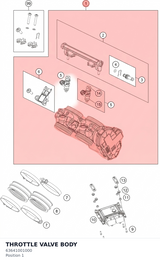 Diagram preview: THROTTLE VALVE BODY (63641001000)