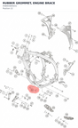 Diagram preview: RUBBER GROMMET, ENGINE BRACE (A58003005031)