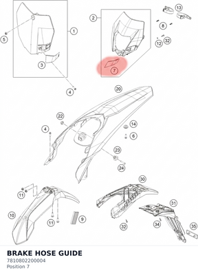 Diagram preview: BRAKE HOSE GUIDE (7810802200004)